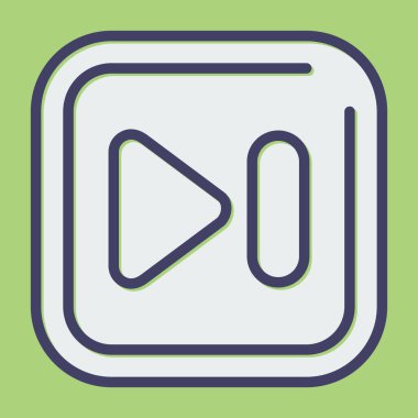 Sonraki Parça Meydanı Simgesi, basit vektör illüstrasyonu 