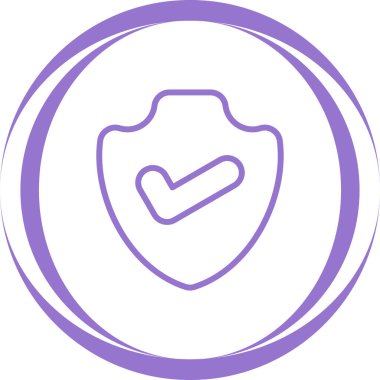 İşaretli vektör çizgisi simgesine sahip kalkan