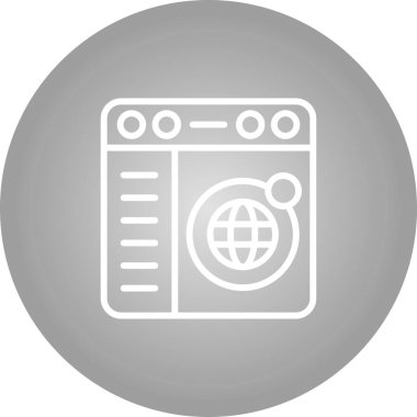 Online Dünya simgesi, vektör illüstrasyon 