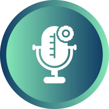 mikrofon web simgesi, vektör çizim