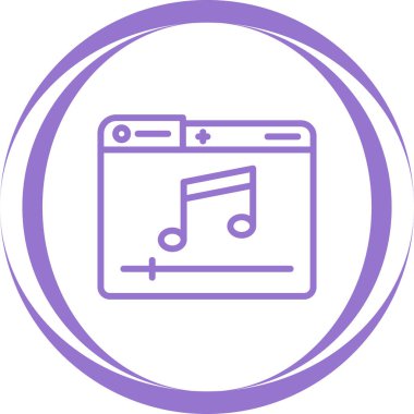 müzik çalar simgesi, vektör illüstrasyonu 