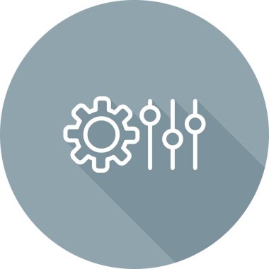 Simge, web düğmesi, basit vektör illüstrasyonu ayarlanıyor