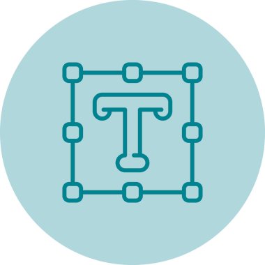 Metin aracı simgesinin vektör illüstrasyonu