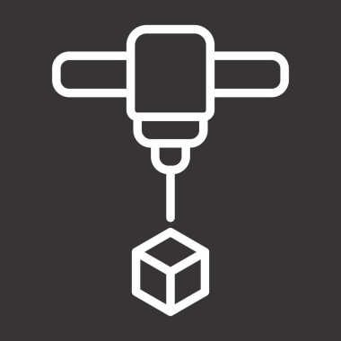 3D baskı simge vektör çizim  