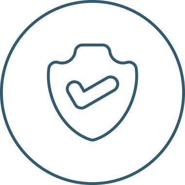 İşaretli vektör çizgisi simgesine sahip kalkan