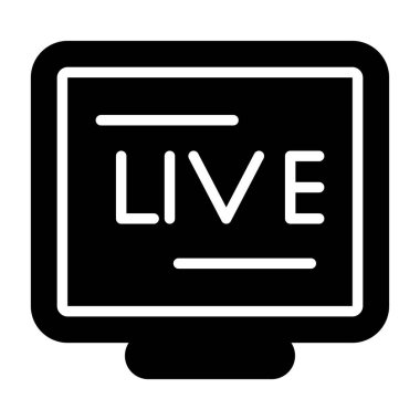 Live Stream modern simgesinin vektör illüstrasyonu