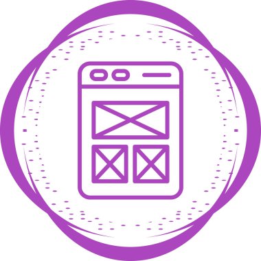 Web sitesi tel kafes. Açılış sayfası satırı simgesi. Web sayfası kullanıcı arabirimini tarayıcı penceresinde