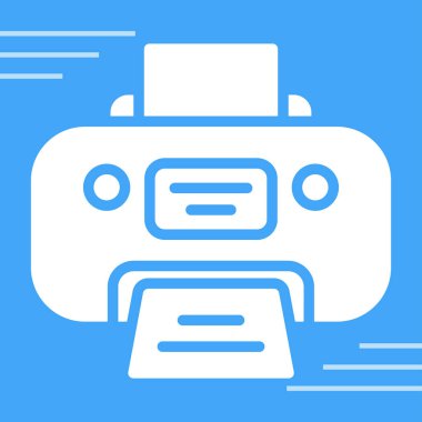 Yazıcı simgesinin vektör illüstrasyonu 