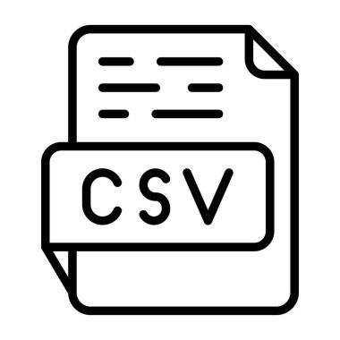 CSV web simgesi, basit illüstrasyon