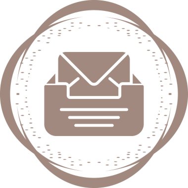 Zarf web simgesi içeren gelen kutusu, basit illüstrasyon