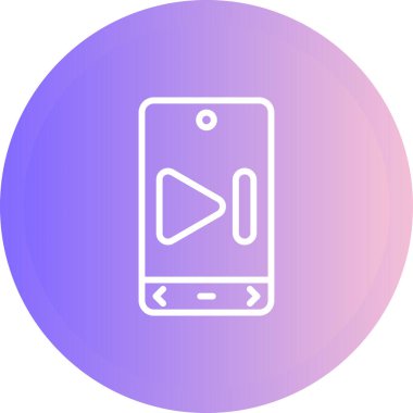 akıllı telefon oynatıcı simgesi, vektör illüstrasyonu basit tasarım