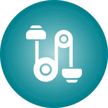 Makara Ağırlığı Simgesi, İp ve Makara Sistemi Simgesi Sanatı İllüstrasyonu