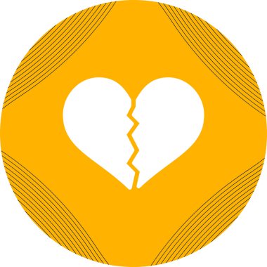 Kırık kalp ağı simgesi, vektör illüstrasyonu