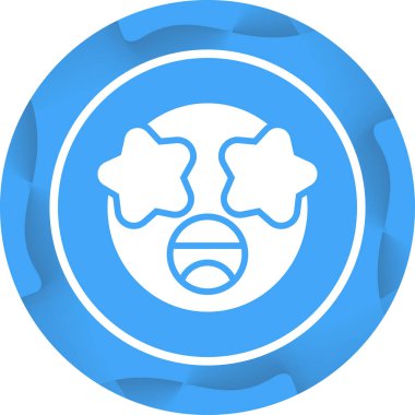 yıldız gözleri emoji simgesi, vektör illüstrasyonuyla karşı karşıya 