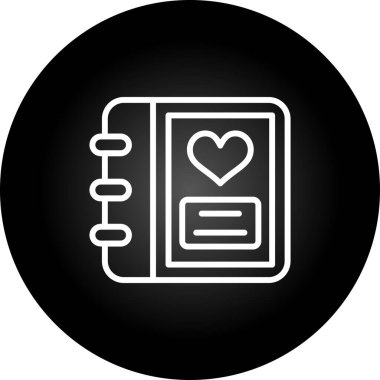 Romantik fotoğraf albümü web simgesi basit illüstrasyon