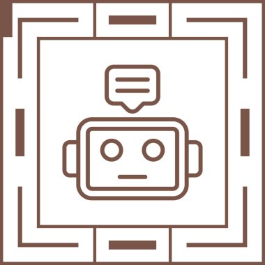 Chatbot 'lar. Web simgesi basit illüstrasyon