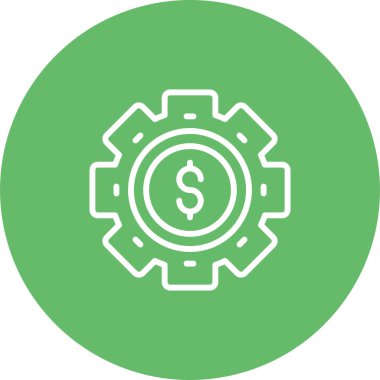 Dolar dişlisi. Web simgesi basit illüstrasyon