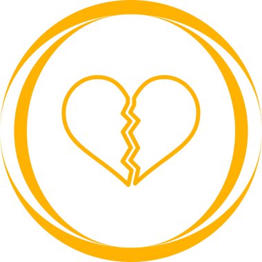 Kırık kalp ağı simgesi, vektör illüstrasyonu