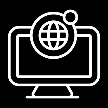 Online Dünya simgesi, vektör illüstrasyon 