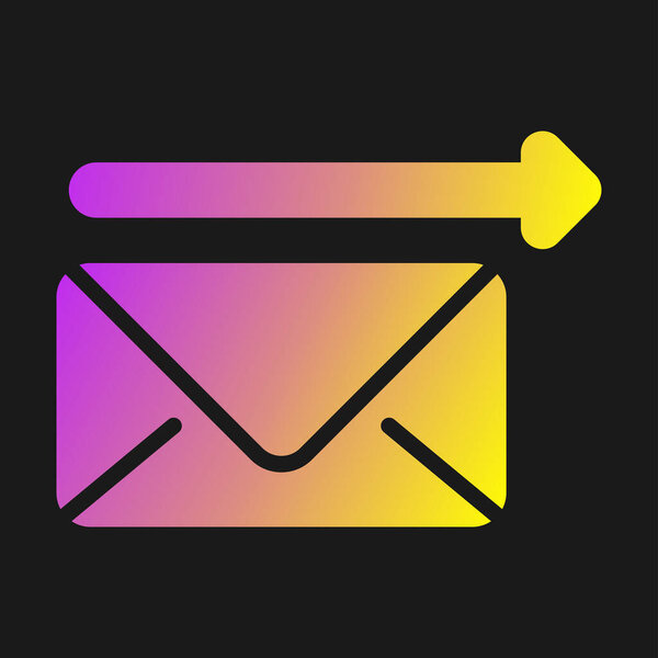 Конверт со стрелкой иконка веб, простая иллюстрация