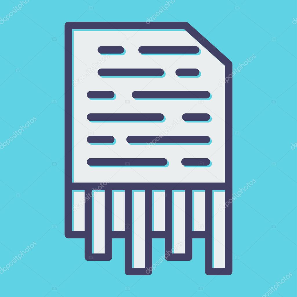 Shredding web icon, simple vector illustration