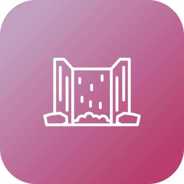 Şelale doğa simgesi, vektör illüstrasyonu