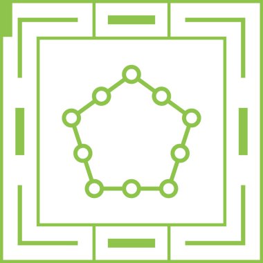 Yuvarlak köşeli altı köşeli simge ana hatlı vektör çizimi düz resim biçimi