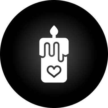 Romantik bir mum simgesinin vektör çizimi