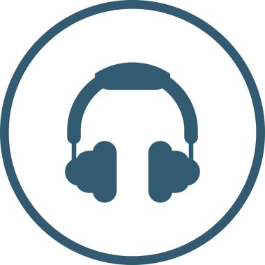 kulaklık simgesi web basit illüstrasyon