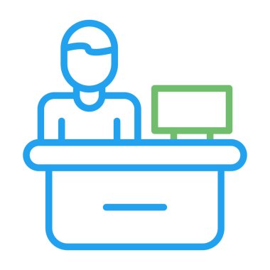 Yardım masası servis simgesi, vektör illüstrasyonu 