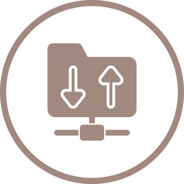 FTP sunucu simgesi, vektör illüstrasyonu. İzole edilmiş ftp veri sembolü. FTP transfer protokolü konsepti. 