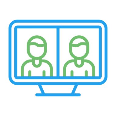 Telepresence simgesinin vektör illüstrasyonu 