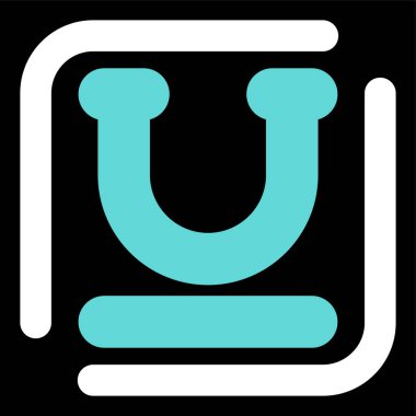 Altı çizili simge düz ve basit set tasarımı