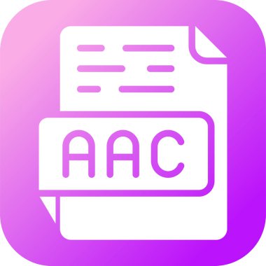 AAC dosya simgesinin beyaz arkaplan üzerindeki web için modern düz tasarımı