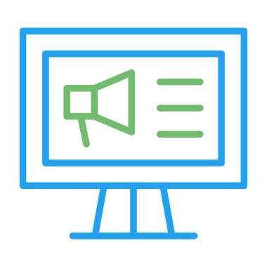 Pazarlama hoparlörü web simgesi, vektör illüstrasyonu