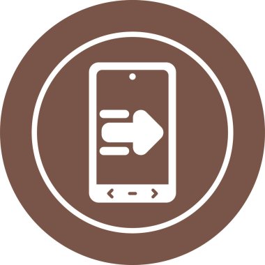 Sağ oklu cep telefonu. Web simgesi vektör tasarımı