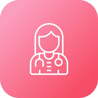 Kadın doktor web simgesi, illüstrasyon 