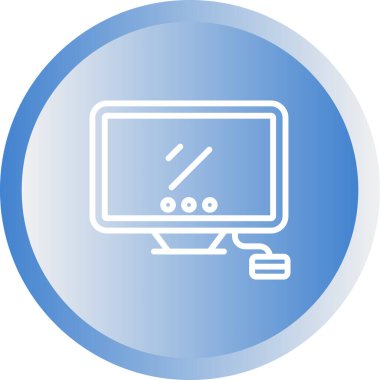 Masaüstü bilgisayar simgesi, vektör illüstrasyonu basit tasarım