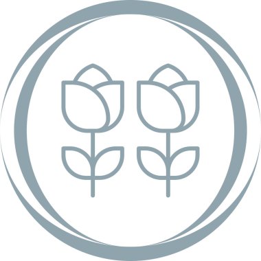 Gül web simgesi, basit vektör illüstrasyonu