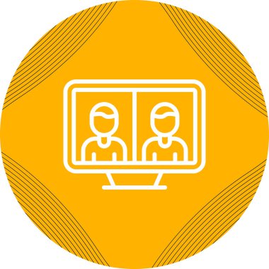 Telepresence simgesinin vektör illüstrasyonu 