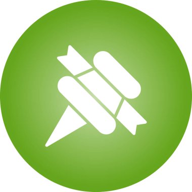 Kurdeleli Pushpin. Web basit illüstrasyonu