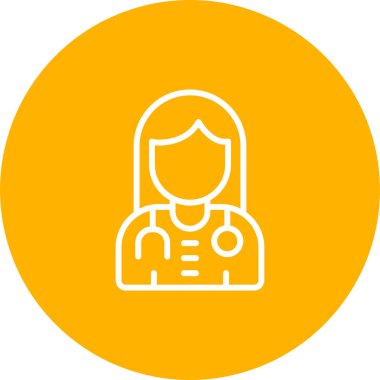 Kadın doktor web simgesi, illüstrasyon 