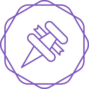 Kurdele simgesi, sosyal medya, Instagram pin sembolü, vektör illüstrasyonlu raptiye 