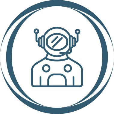 Astronot. Web simgesi basit illüstrasyon