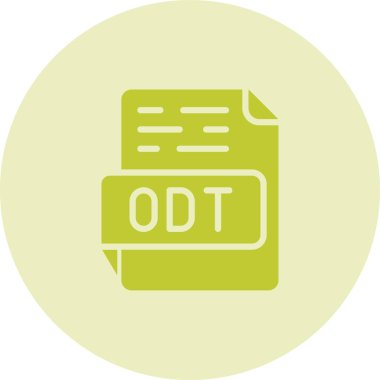 ODT file format icon, vector illustration clipart