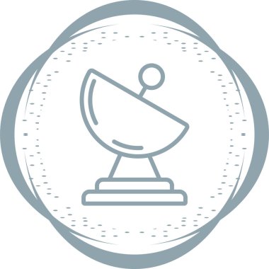 Uydu Tabağı web simgesi, basit vektör illüstrasyonu