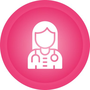 Kadın doktor web simgesi, illüstrasyon 