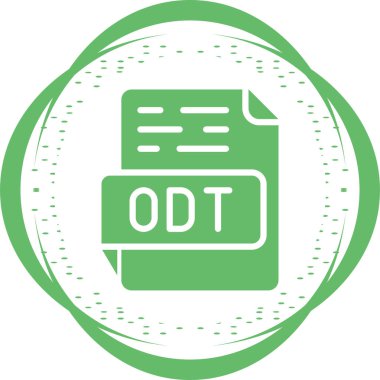 ODT file format icon, vector illustration