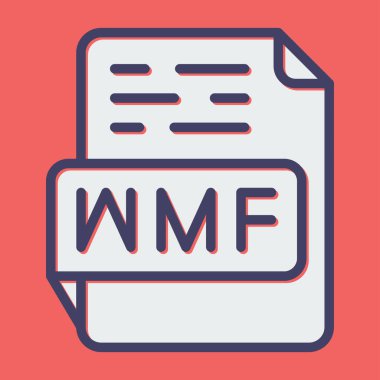 WMF file format icon, vector illustration clipart