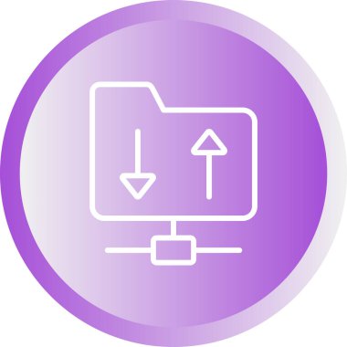 FTP sunucu simgesi, vektör illüstrasyonu. İzole edilmiş ftp veri sembolü. FTP transfer protokolü konsepti. 